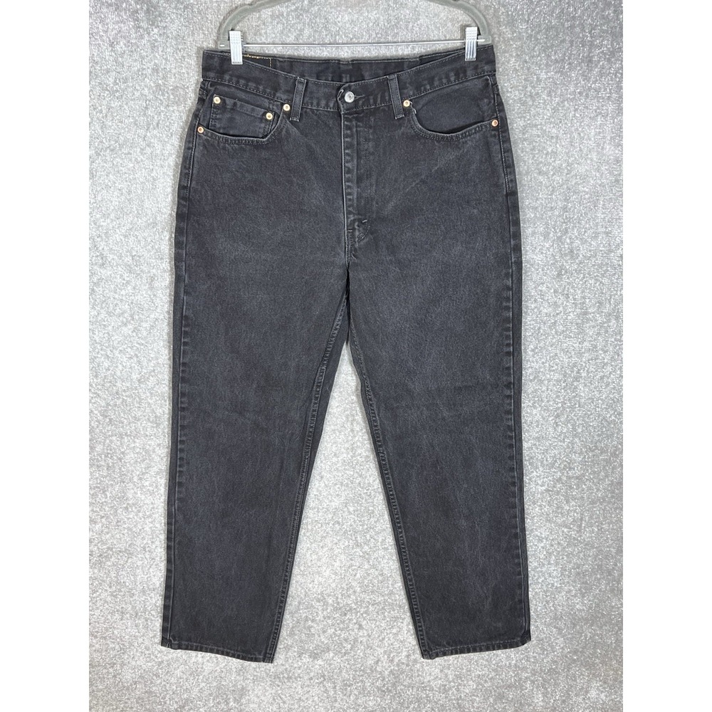 Levis 550 Relaxed Taper Jeans Mens Size 38x34 Black Cotton 5 Pocket Denim